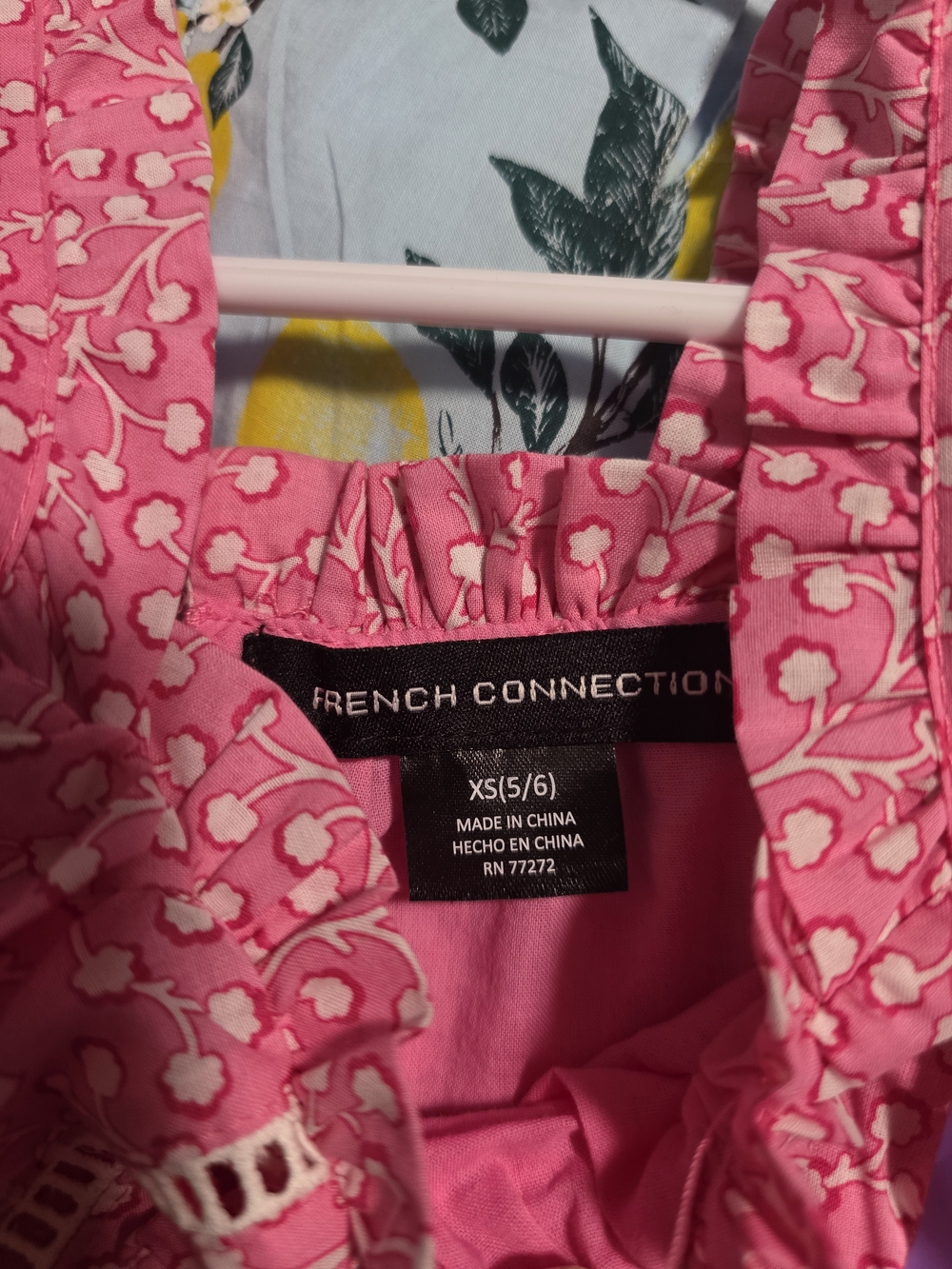 French Connection Girls' 5/6 Pink Ruffle-Trimmed Cotton Sundress for Girls - NWT - Picture 9 of 13